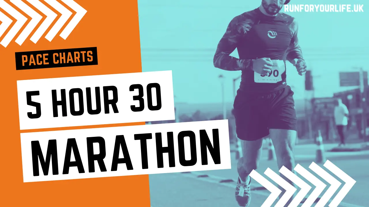 5 hour 30 marathon pace chart